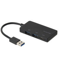 ナカバヤシ USBハブ（USB HUB） 3ポートUSB3.0 ハブ ブラック 10cm UH-3093BK 1個（直送品）