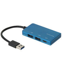 ナカバヤシ USBハブ（USB HUB） 3ポートUSB3.0 ハブ ブルー 10cm UH-3093BL 1個（直送品）