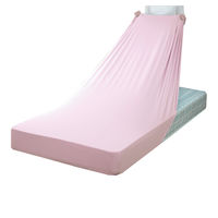 ファミリー・ライフ ベッドにフィットするのびのびボックスシーツ（シングル）ピンク 幅800×高さ1800×奥行320mm（直送品）