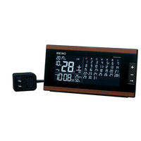 セイコータイムクリエーション 交流式デジタル電波時計マンスリーカレンダー 幅230×奥行48×高さ114mm 茶木目 DL212B（直送品）