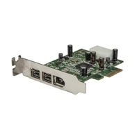StarTech.com ロープロファイル対応FireWire x3増設PCIeカード PEX1394B3LP 1個（直送品）