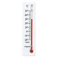 佐藤計量器製作所 温度計ミニ 縦型ホワイト 1個 61-0065-31（直送品）