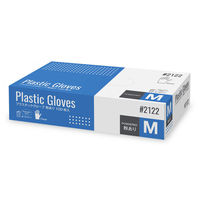川西工業 プラスチック手袋　粉あり　100枚入 クリア M #2122-M 1箱（100枚入）（わけあり品）