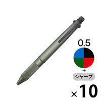 ジェットストリーム4＆1メタル 多機能ペン 0.5mm ダークグリーン 4色+シャープ MSXE5200A5.7 三菱鉛筆uni1箱(10本)