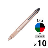 ジェットストリーム4＆1メタル 多機能ペン 0.5mm ピンクゴールド 4色+シャープ MSXE5200A5.74 三菱鉛筆uni1箱(10本)