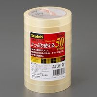 エスコ（esco） 15mmx50m 透明粘着テープ（10巻） 1セット（5pk） EA765MA-52（直送品）