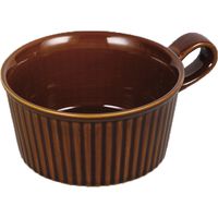 パール金属 とんすい カップ型 持ち手付き ファントゥクックシリーズ スープカップ 陶器 食器 ブラウン 296146 1個（取寄品）