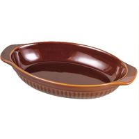 パール金属 グラタン皿 一人用 26cm ファントゥクックシリーズ 陶器 食器 ブラウン 296142 1個（取寄品）