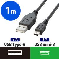エレコム タブレットPC用USB2.0ケーブル USB（A）オス-USB（Mini-B）オス ブラック 1m TB-M10BK 1本（直送品）