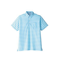 ボンマックス チェックプリントポロシャツ ブルー M FB4523U-7（直送品）