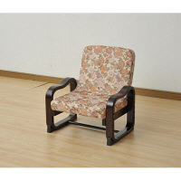 YAMAZEN　優しい座椅子　幅565×奥行505×高さ560mm　花柄/ダークブラウン　（直送品）