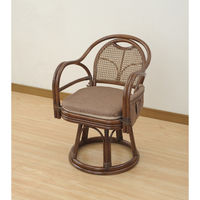 YAMAZEN　籐回転高座椅子　幅520×奥行540×高さ750mm　ブラウン　（直送品）
