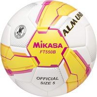 ミカサ(MIKASA) サッカー5号貼り 検定球 黄/ピンク （大学マークなし） FT550BYP 2個（直送品）