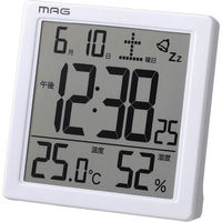 ノア精密株式会社 MAG デジタル目覚まし時計カッシーニ T-726 WH-Z 1個 置き型 アラーム ライト カレンダー 温度 湿度 デジタル表（わけあり品）