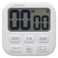 ドリテック（DRETEC） 大画面タイマー ポポラ6 ホワイト T-592WT 1個 64-9097-99（直送品）