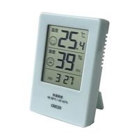 クレセル 時計付デジタル温湿度計 ブルー BOVU101 1個 64-9288-48（直送品）