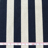 日本紐釦貿易 NBK 綿麻ナチュラルプリント生地 太ストライプ柄 110cm巾