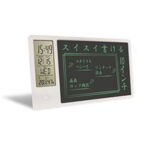 アイ・エス 時計 カレンダー 温度計 湿度計 何度でも書き消しできる電子メモパッド 10インチ IDM14-10