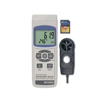 マルチ環境測定器 風速・温度・湿度・照度 校正証明書付 EM-9300SD（KOUSEI） 64-3729-46（直送品）