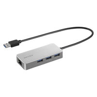 バッファロー LANアダプター ハブ付 Giga対応 USB-A シルバー LUD-U3-AGHSV 1台