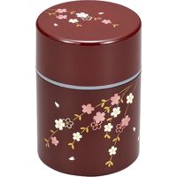 宮本産業 茶筒 溜 花さくら 260ml 漆器 日本製 295962 1個（取寄品）