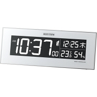 RHYTHM（リズム）イロリア 置き時計 [電波 温湿度 カレンダー] 240×20×92mm 8RZ173SR03 1個（直送品）