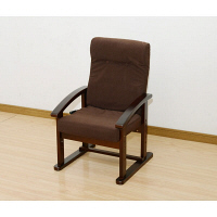 YAMAZEN　高座椅子 レバー式リクライニング　幅530×奥行520×高さ765-885mm　ダークブラウン　1脚　（直送品）