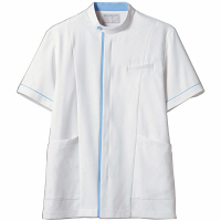 住商モンブラン メンズジャケット 半袖 白/ブルー L 72-1234（直送品）