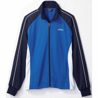 住商モンブラン アシックス ジャケット（男女兼用） 医療白衣 ブルー/白×ネイビー M CHM505-5045（直送品）