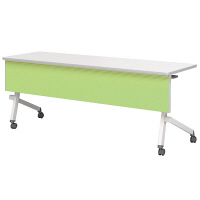 アイリスチトセ　フラップテーブル　平行スタックタイプ　カラー幕板付　グリーン　幅1800×奥行450×高さ700mm　1台　（直送品）