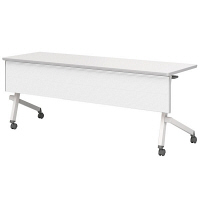 アイリスチトセ　フラップテーブル　平行スタックタイプ　カラー幕板付　ホワイト　幅1800×奥行450×高さ700mm　1台　（直送品）