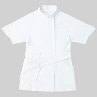 KAZEN adidas（アディダス）レディスジャケット 医療白衣 半袖 ホワイト S SMS007-10（直送品）
