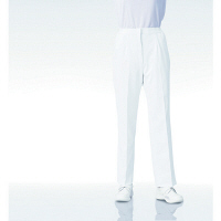 KAZEN レディススラックス 医療白衣 ホワイト S 192-20（直送品）