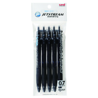 油性ボールペン ジェットストリーム単色 0.7mm 黒軸 黒インク SXN-150-07 5本パック 三菱鉛筆 uni ユニ