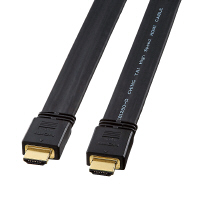 サンワサプライ　HDMIケーブル（フラットタイプ）　HDMI[オス]-HDMI[オス]　10m/ブラック　KM-HD20-100FK　（直送品）