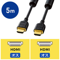 サンワサプライ　HDMIケーブル（4K・3D対応）　HDMI[オス]-HDMI[オス]　5m/ブラック　KM-HD20-50FCK