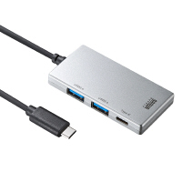 サンワサプライ USBハブ（USB HUB） USBTypeC シルバー USB3.0 3ポート バスパワー 1m USB-3TCH1S 1個（直送品）