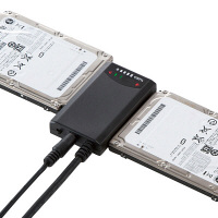 サンワサプライ 変換ケーブル A［オス］-シリアルATA［オス］×2（HDDコピー機能付き） ブラック 1m USB3.0 USB-CVIDE4 1個（直送品）