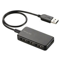 USBハブ 2.0 4ポート バスパワー タブレット向け スイングコネクタ ブラック U2HS-A402BBK エレコム 1個