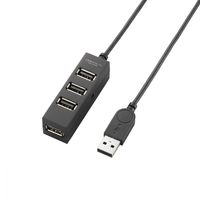 USBハブ 2.0 4ポート セルフパワー バスパワー ケーブル長1m TV用 ブラック U2H-TV003SBK エレコム 1個（直送品）