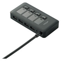 USBハブ 3.0 個別スイッチ付 4ポート セルフパワー バスパワー マグネット付 ブラック U3H-S409SBK エレコム 1個（直送品）