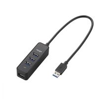 アスクル】USBハブ 2.0 4ポート バスパワー カラフルモデル ブラック 