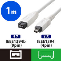 アスクル】エレコム IEEE1394ケーブル（ブラック） IE-441BK 1個（直送 