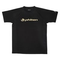 ファイテン(phiten) RAKUシャツSPORTS(SMOOTH DRY)半袖 ブラック×金ロゴ O JG349006 1枚（直送品）