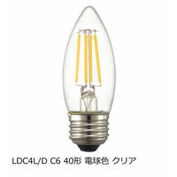 オーム電機 LED電球 フィラメント シャンデリア形 調光器対応 クリア 電球色 全方向 LDC