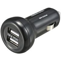 オーム電機 カーチャージャー USB 車で充電 車載用充電器 2.4A+1.0 MAV-DU034N 1個