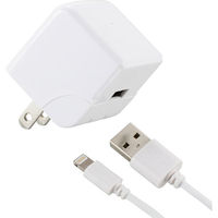 オーム電機 AudioComm AC充電器 USBポート+Lightningケーブル 2.4A 1m ホワイト MIP-AC1024S-W