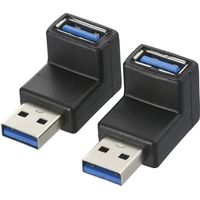 オーム電機 変換コネクター L字垂直タイプ USB3.0 2個入 PC-SU3LU2（直送品）