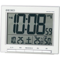 SEIKO（セイコー）温度湿度表示つき 置き時計 [電波 アラーム 温湿度 カレンダー] 110×141×54mm SQ786S 1個（直送品）