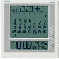 SEIKO（セイコー）マンスリーカレンダーつき 置き掛け時計 [電波 アラーム 温湿度 カレンダー]  170×170×25mm SQ422W 1個（直送品）